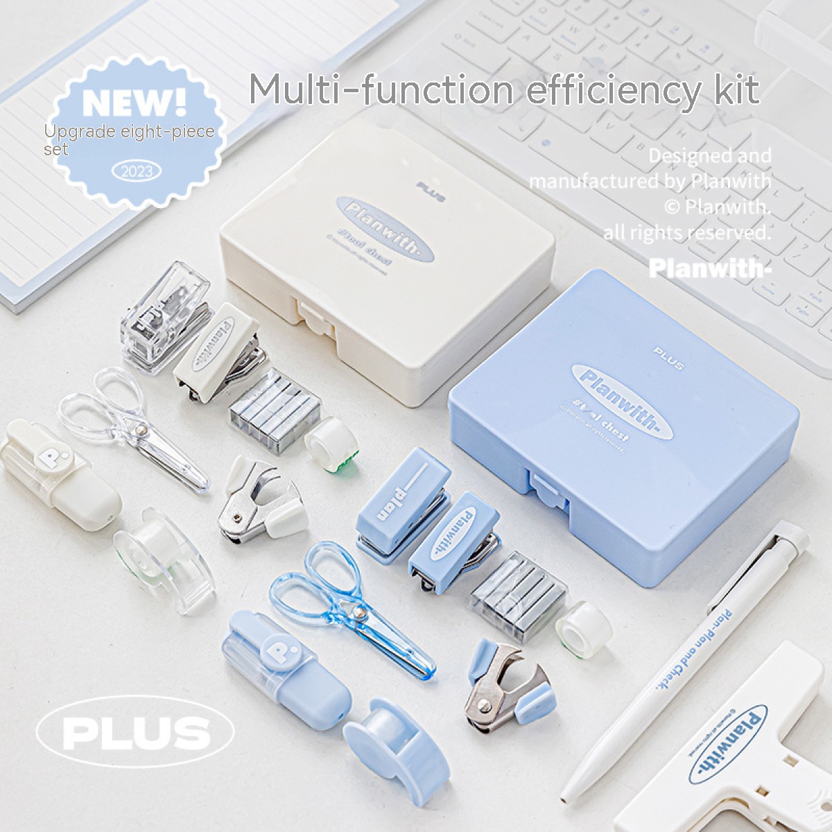 Office Technologies - Kawaii Stationery Set, Stapler, Scissors, Tape,