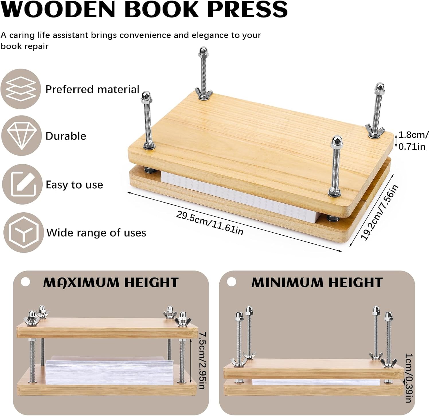 Wooden Book Press, Binding Too - đánh giá và giá Binding Machine Comb