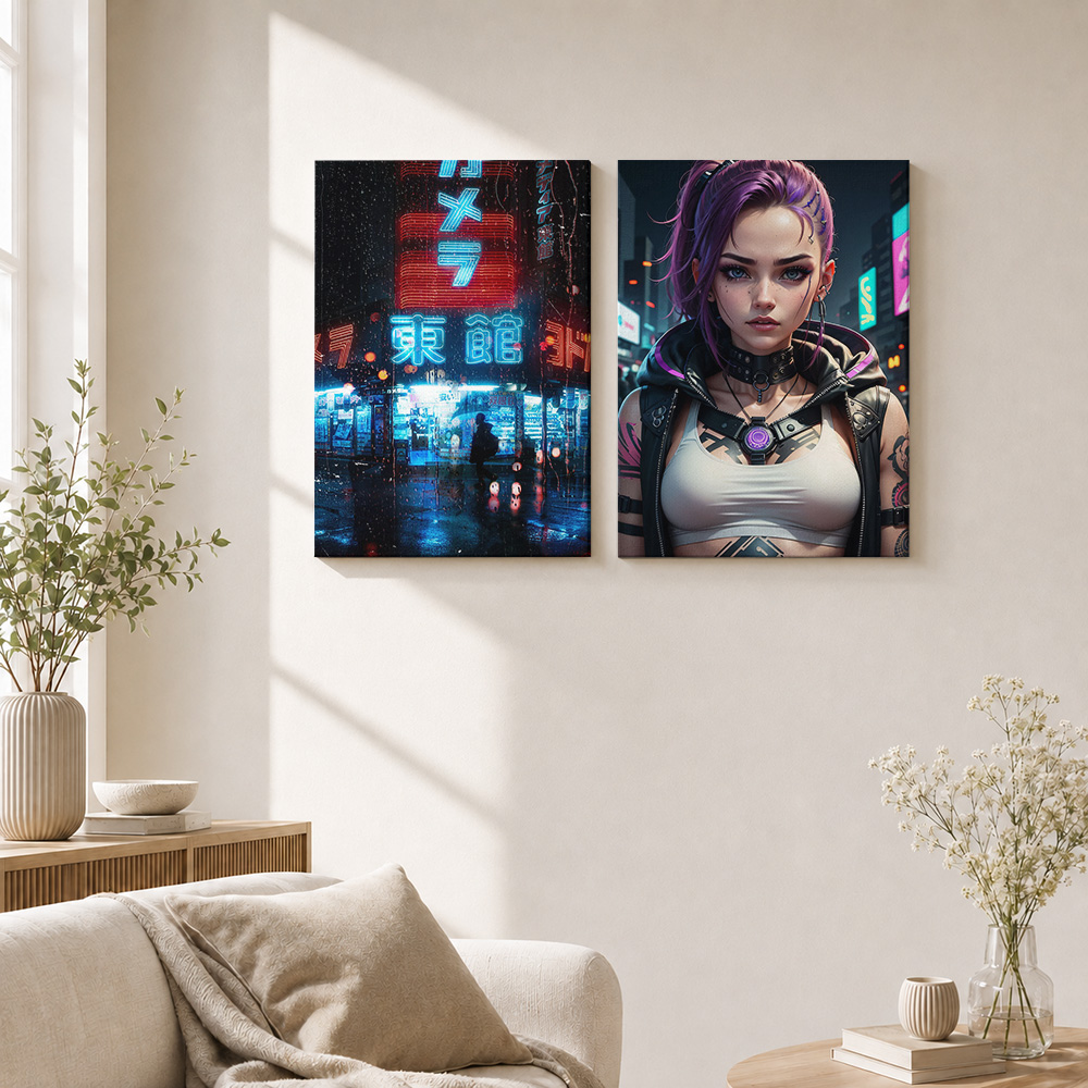 Cyberpunk Canvas Print Poster  - đánh giá và giá Office Technologies